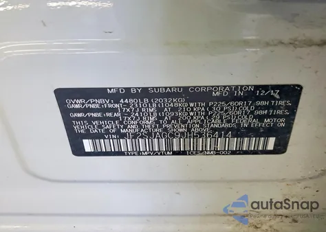 2018 Subaru Forester 2.5I Premium из США, поврежденный, VIN JF2SJAGC9JH536414